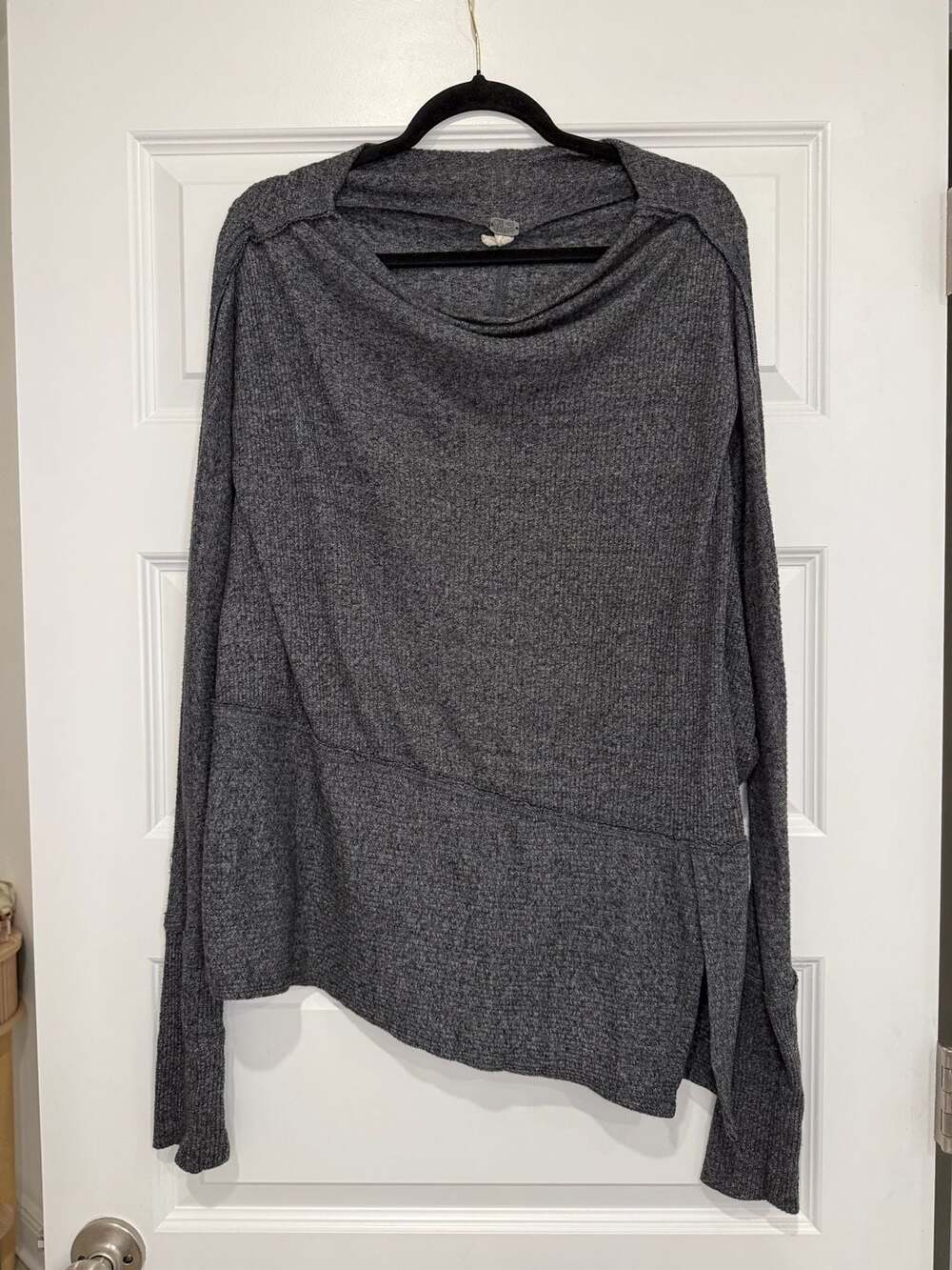 We The Free Londontown Thermal Top Gray Asymmetrical Tunic Size Medium
